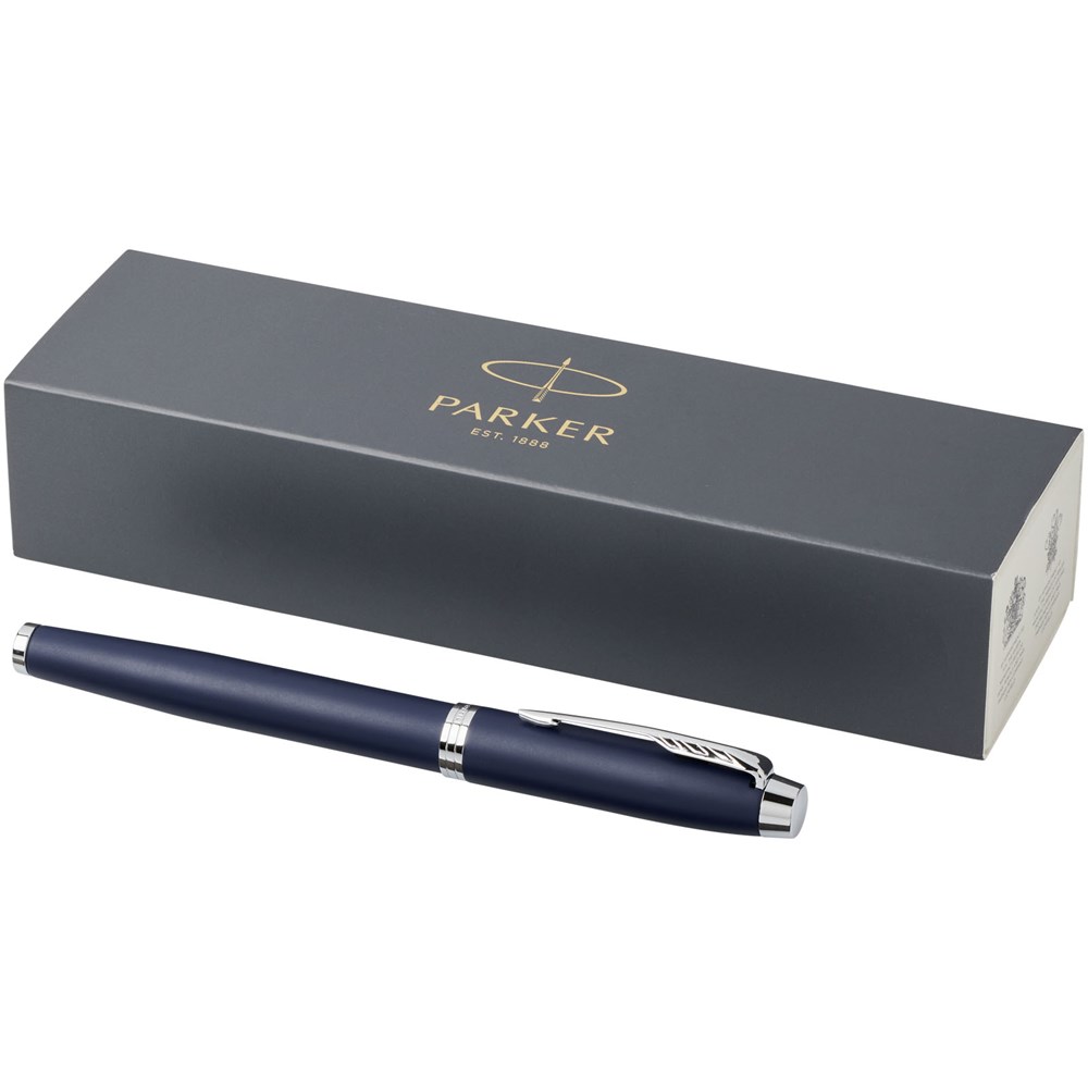 Stylo roller IM Parker (encre noire) Bleu, Argent