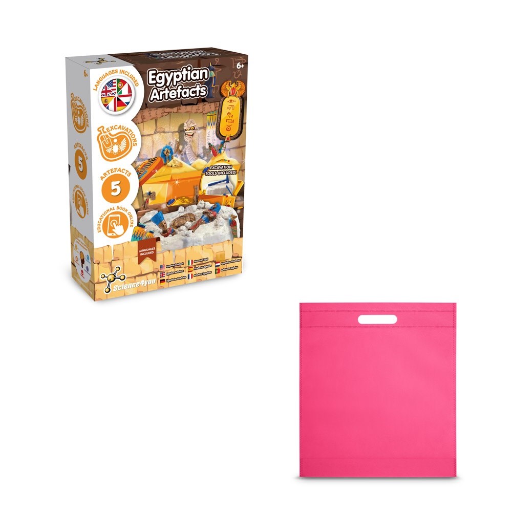 Ancient Egypt Excavation Kit IV Jeu éducatif livré avec un sac cadeau en non-tissé (80 g/m²) rose