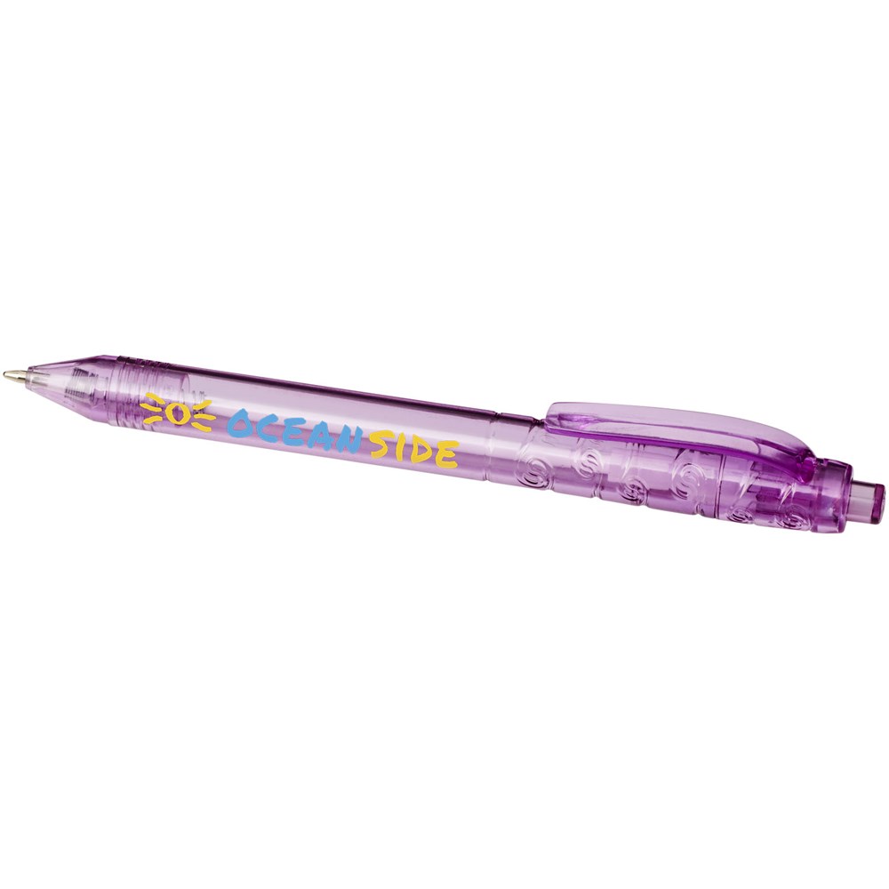 Stylo bille en RPET Vancouver (encre noire) Violet transparent