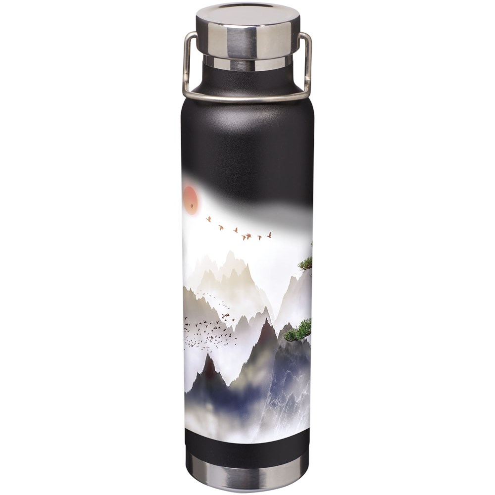 Thor 650 ml Kupfer-Vakuum Isoliersportflasche schwarz