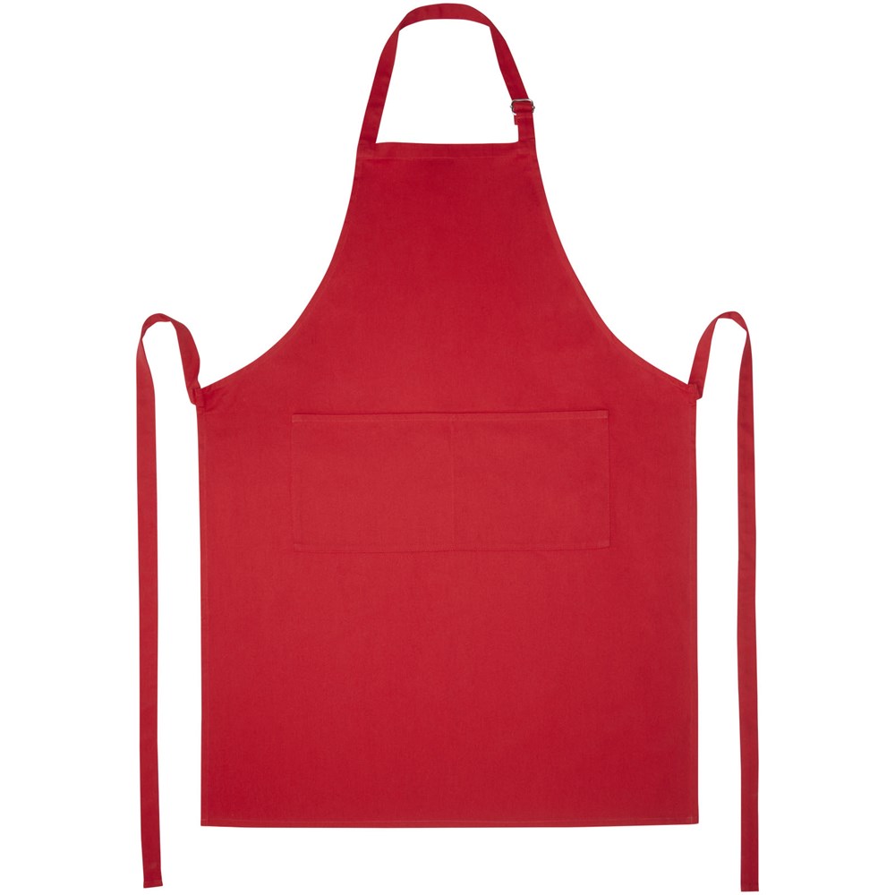 Tablier ajustable Andrea de 240 g/m² avec bretelle réglable au cou rouge