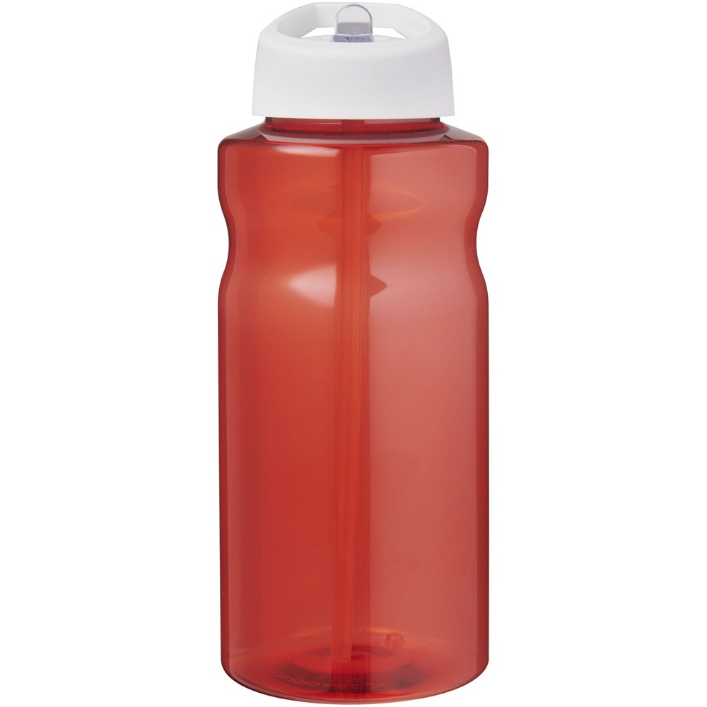 Bouteille de sport H2O Active® Eco Big Base de 1 litre avec couvercle à bec verseur Rouge, Blanc