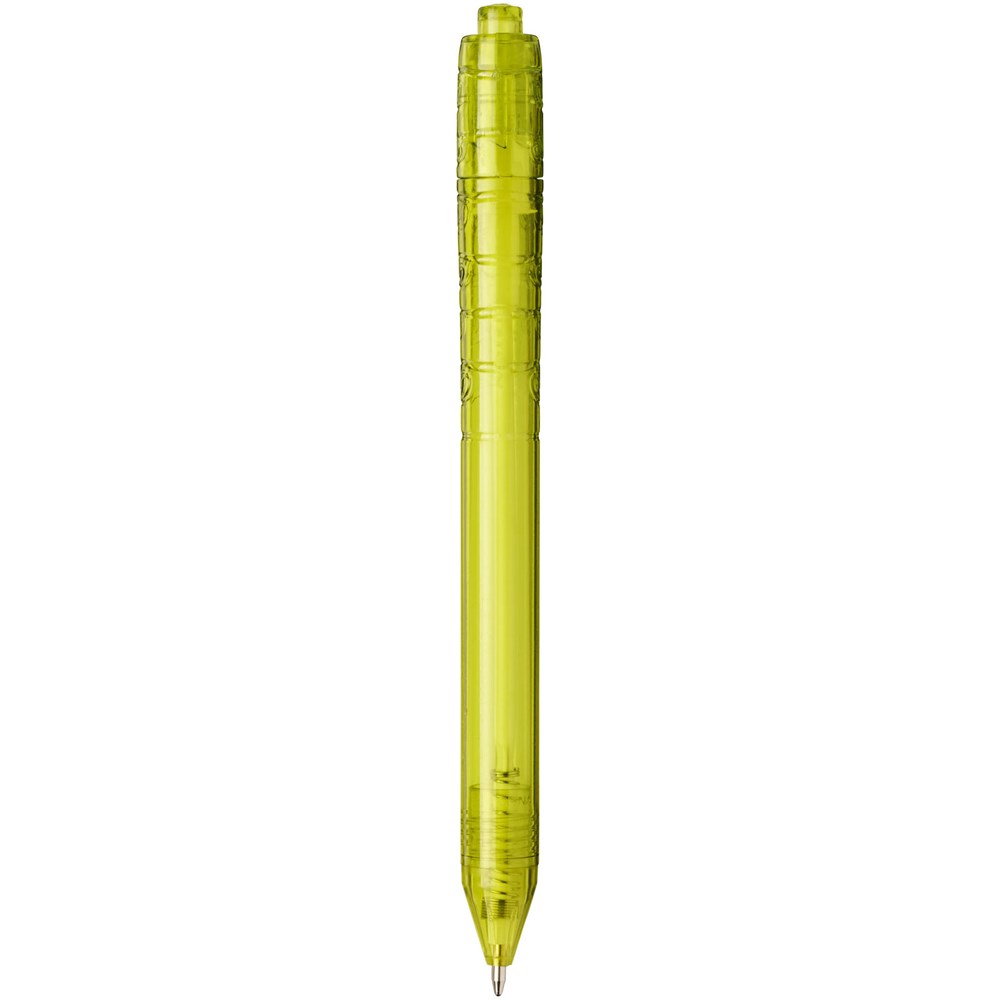 Stylo bille en RPET Vancouver (encre noire) Citron vert transparent