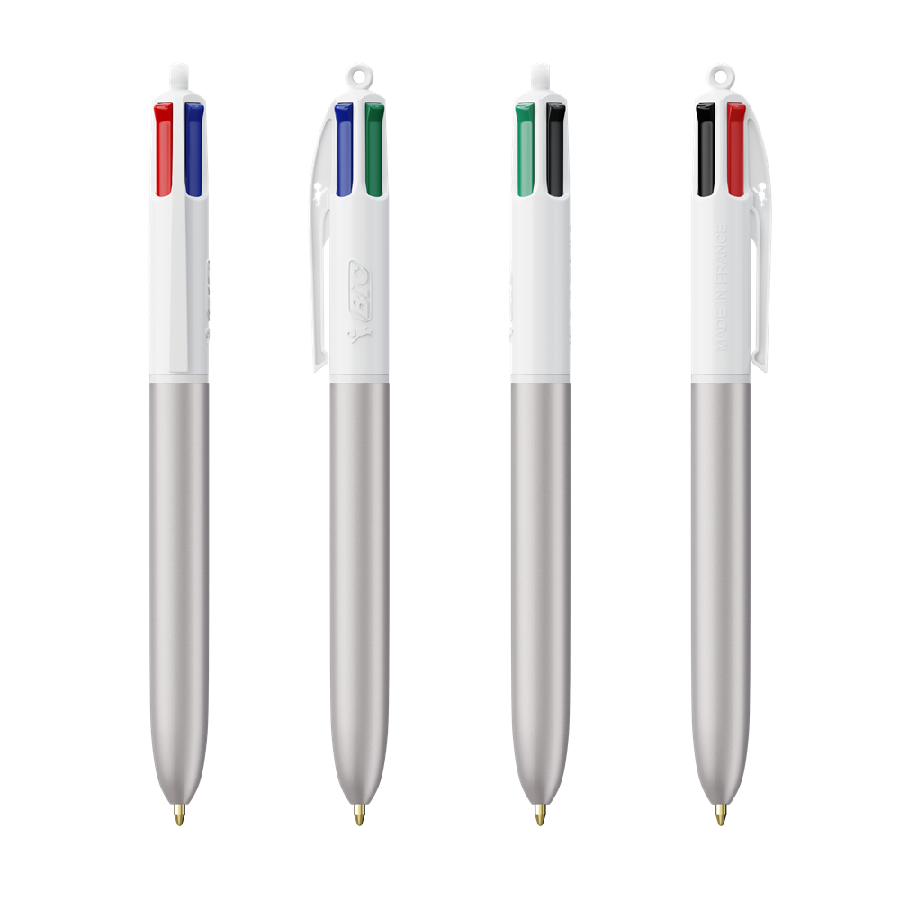 BIC® 4 Colours Glacé with Lanyard Silber Glacé / Weiss