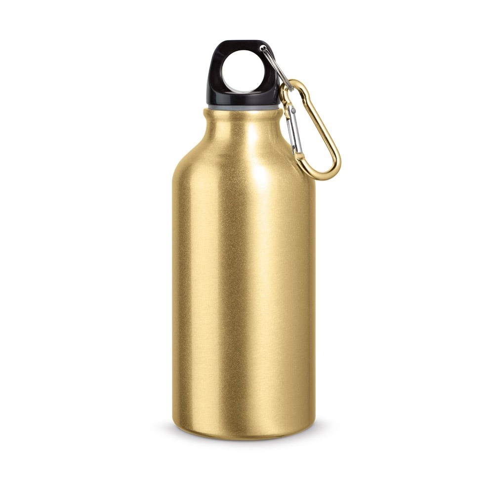 LANDSCAPE Bouteille de sport 400mL en aluminium avec mousqueton Doré satiné