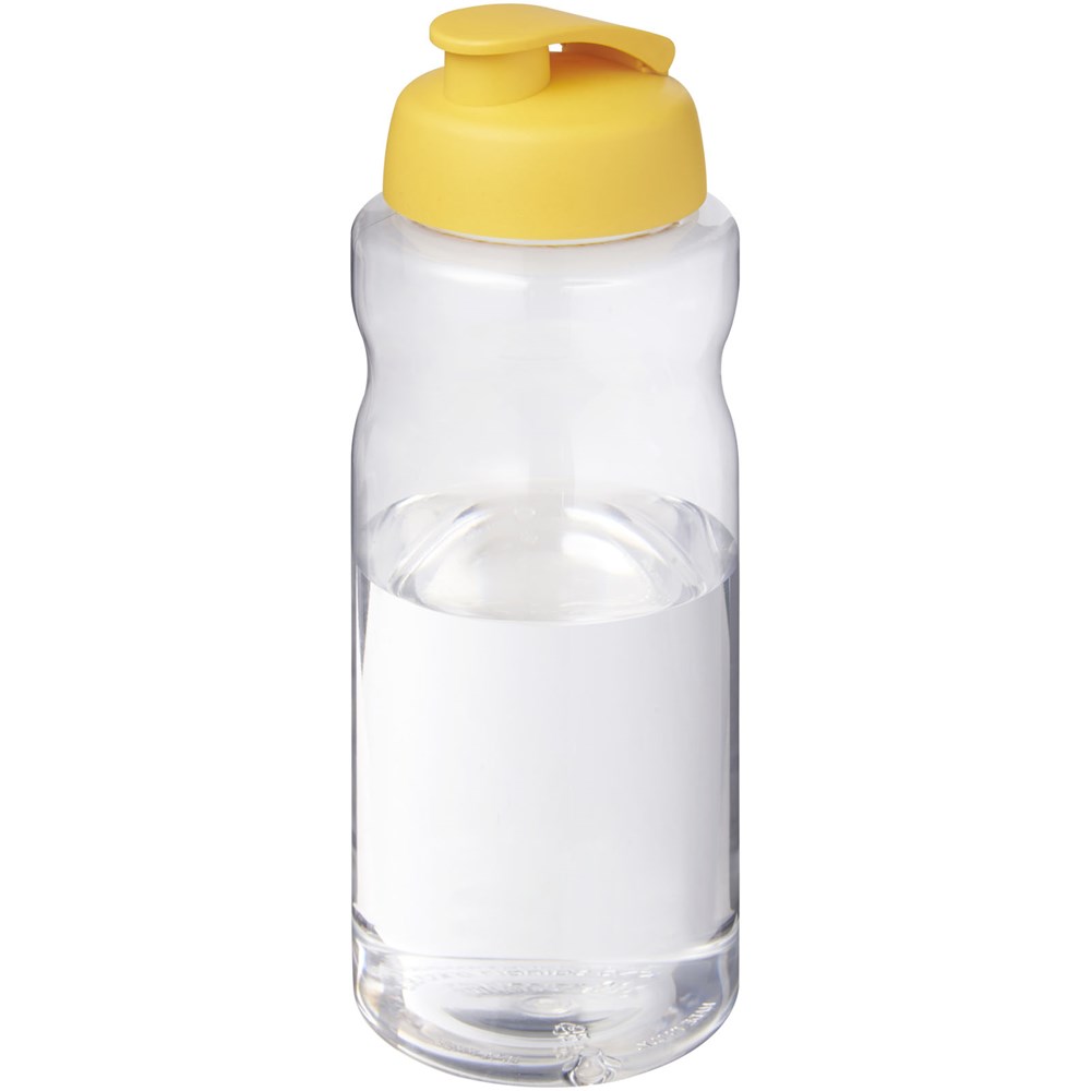 Bouteille de sport H2O Active® Base Pure de 1 L à couvercle rabattable jaune