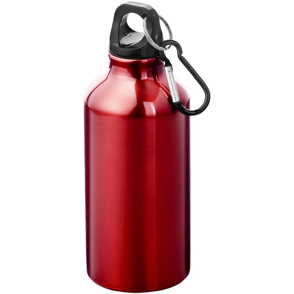 Oregon 400 ml Aluminium Trinkflasche mit Karabinerhaken rot