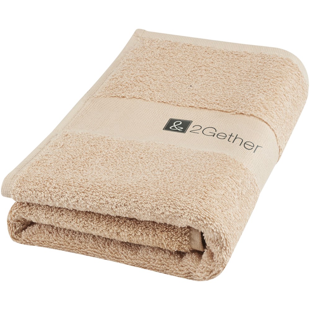 Serviette Charlotte de 50 x 100 cm en coton de 450 g/m² Beige