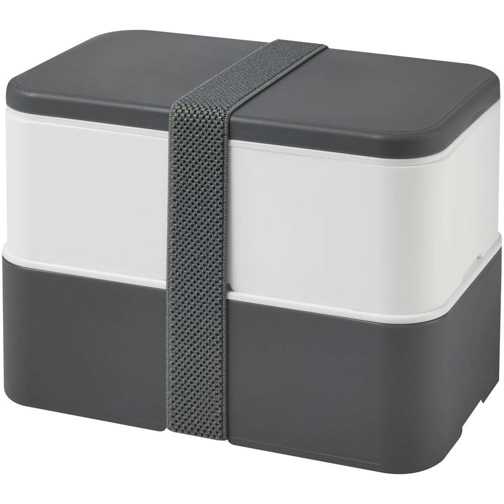 MIYO Doppel-Lunchbox grau, weiss, grau