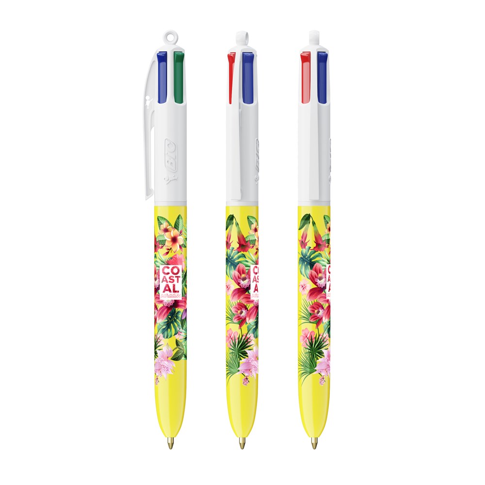 BIC® 4 Colours® Kugelschreiber weiss/gelb