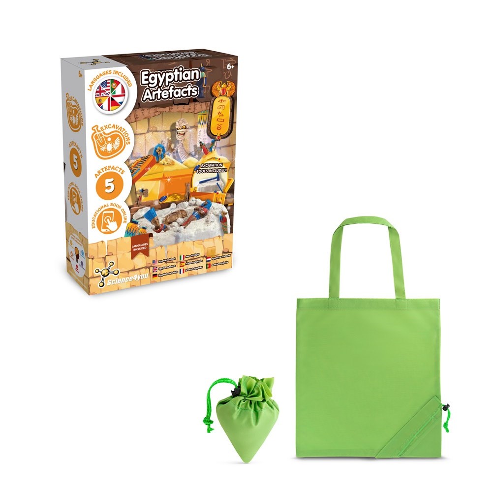 Ancient Egypt Excavation Kit V Jeu éducatif livré avec un sac cadeau pliable en 190T Vert clair