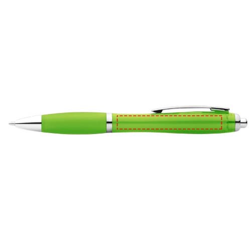 Stylo bille avec corps et grip colorés Nash (encre bleue) Citron vert