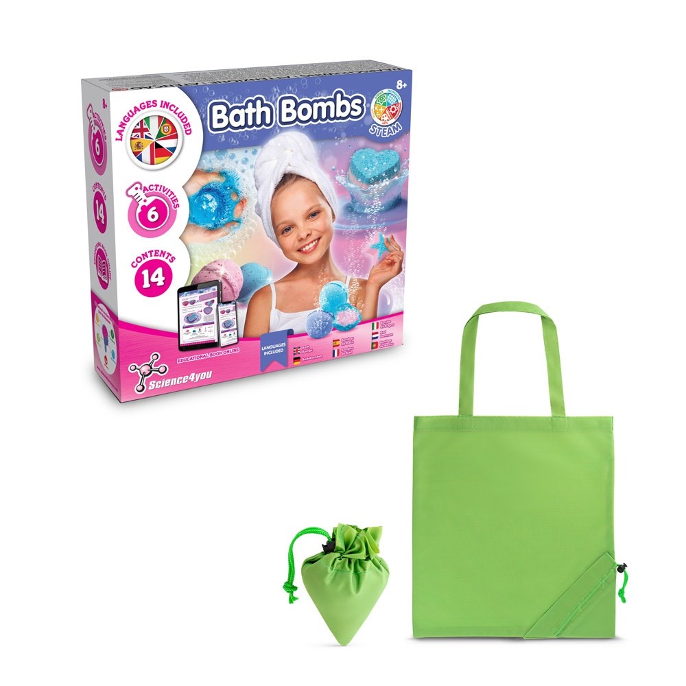 Bath Bombs Kit V Lernspiel lieferung inklusive einer faltbaren geschenktasche aus 190T Hellgrün