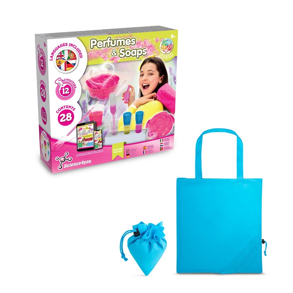 Perfume & Soap Factory Kit V Jeu éducatif livré avec un sac cadeau pliable en 190T Bleu clair