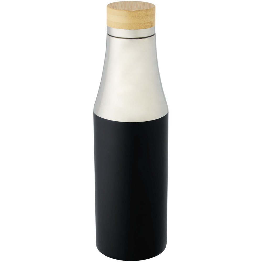 Hulan 540 ml Kupfer-Vakuum Isolierflasche mit Bambusdeckel schwarz