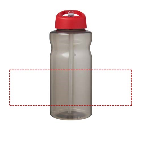 Bouteille de sport H2O Active® Eco Big Base de 1 litre avec couvercle à bec verseur Charbon, Rouge