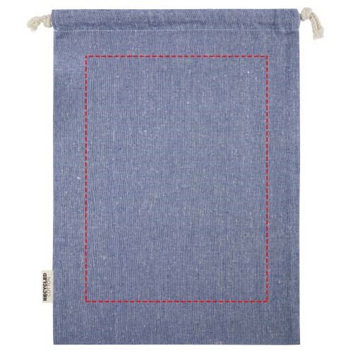 Pheebs 150 g/m² GRS Zuziehbeutel aus Recyclingbaumwolle gross 4 l heather blau