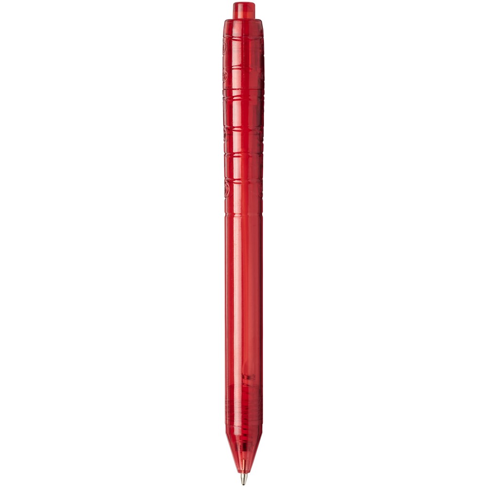 Stylo bille en RPET Vancouver (encre noire) Rouge translucide