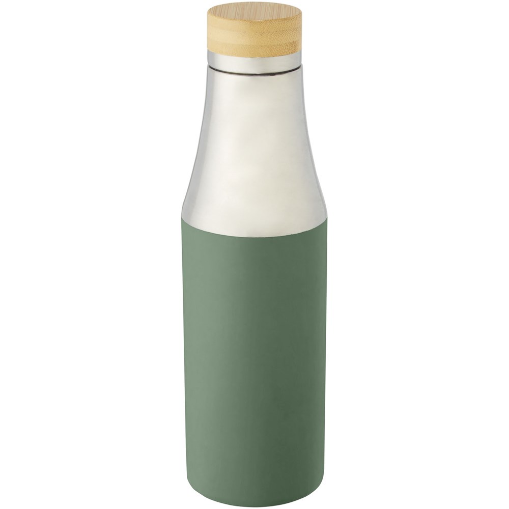 Hulan 540 ml Kupfer-Vakuum Isolierflasche mit Bambusdeckel heather grün