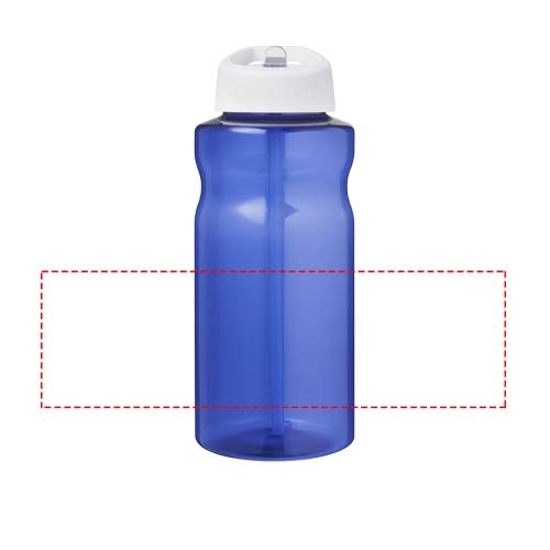 Bouteille de sport H2O Active® Eco Big Base de 1 litre avec couvercle à bec verseur Bleu, Blanc