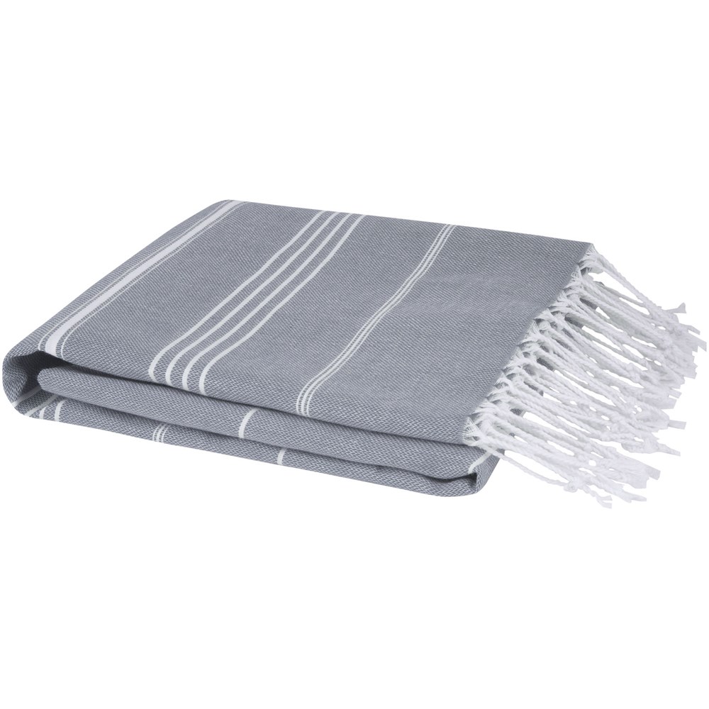 Serviette de hammam Anna en coton 150 g/m² 100 x 180 cm gris