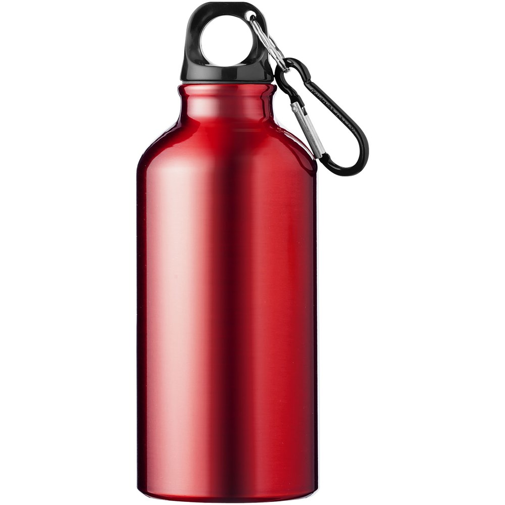 Oregon 400 ml Aluminium Trinkflasche mit Karabinerhaken rot