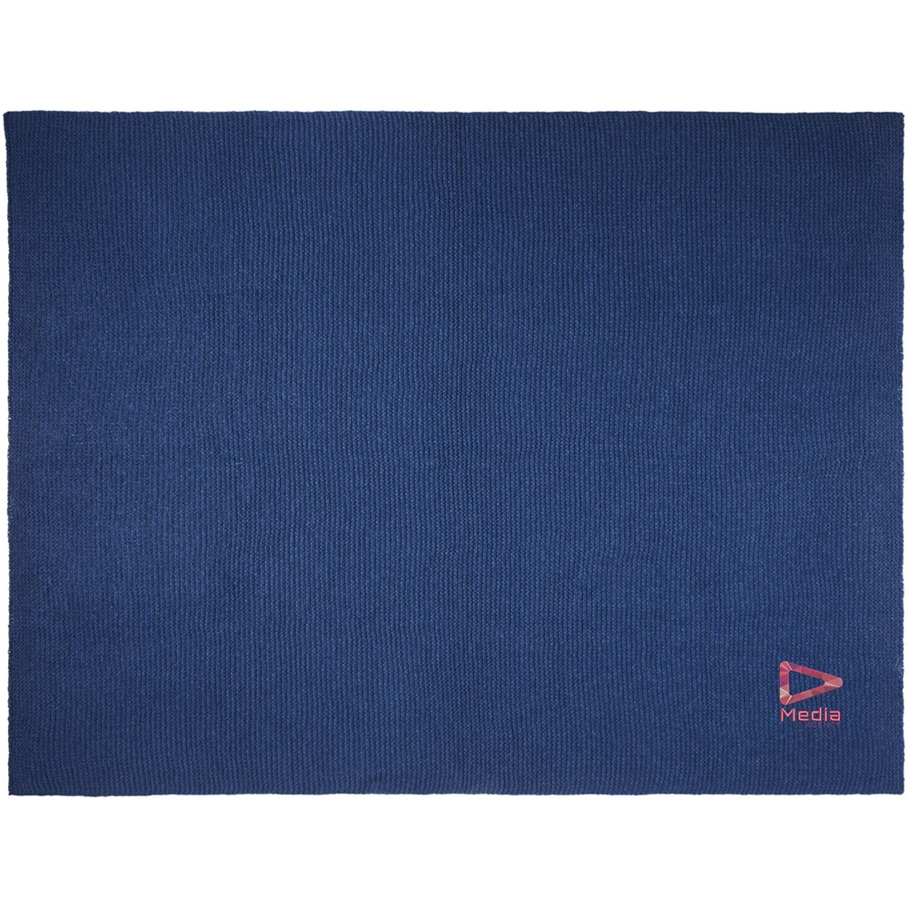 Couverture tricotée Suzy de 150 x 120 cm en polyester certifié GRS Marine