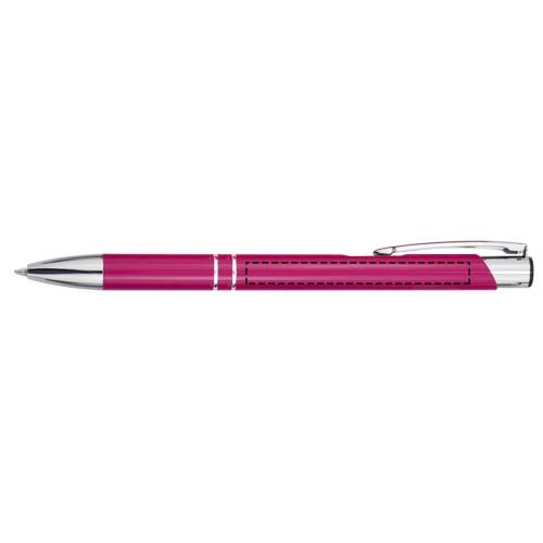 Stylo bille rétractable en aluminium Moneta (encre bleue) Magenta