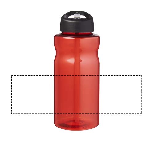 Bouteille de sport H2O Active® Eco Big Base de 1 litre avec couvercle à bec verseur Rouge, Noir