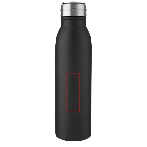 Harper 700 ml Sportflasche aus Edelstahl mit Metallschlaufe schwarz