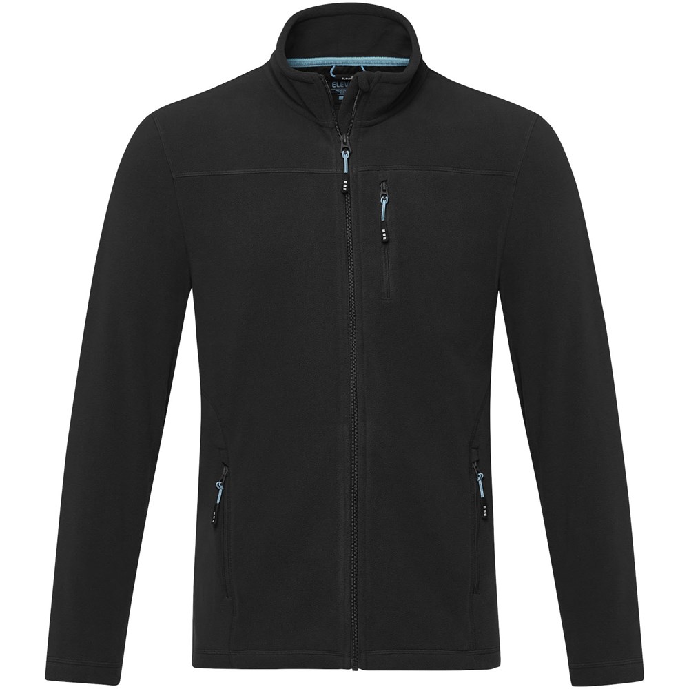 Veste Amber pour homme en polaire recyclée GRS entièrement zippée Noir