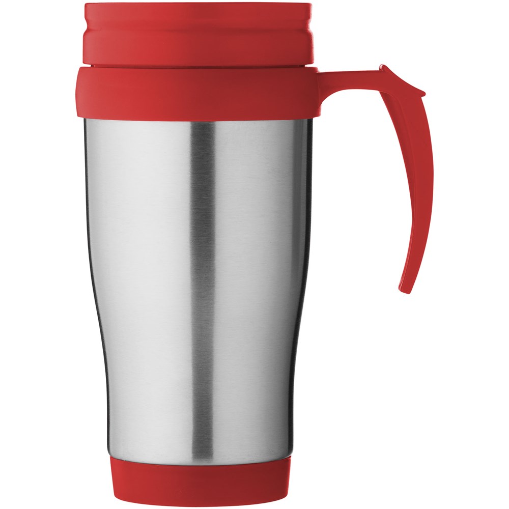 Mug isotherme Sanibel 400ml Argent, Rouge