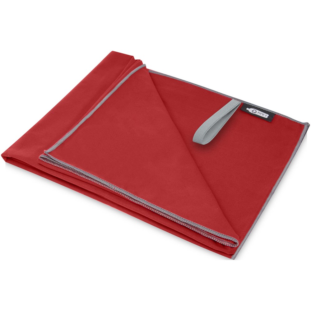 Serviette Pieter ultra-légère à séchage rapide fabriquée en PET recyclé 130 x 80 cm rouge