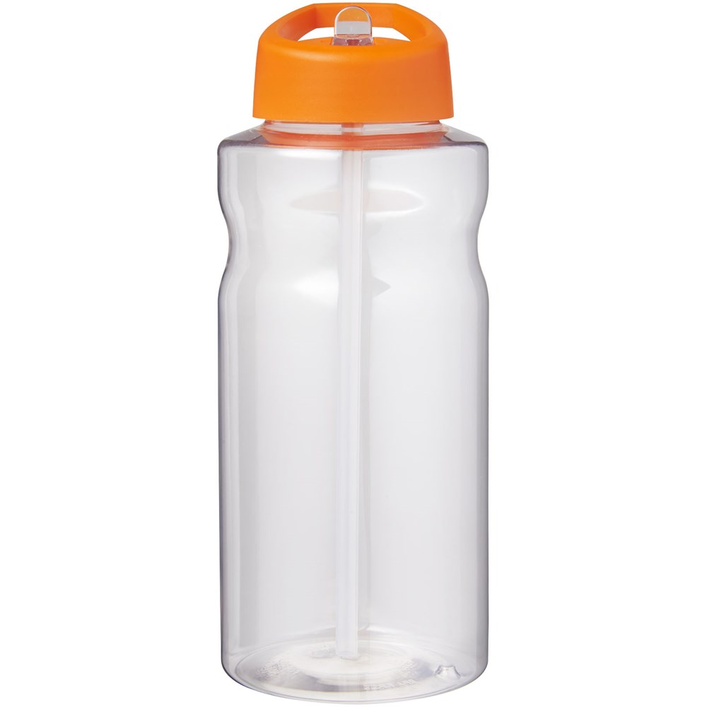 Bouteille de sport H2O Active® Big Base de 1 litre avec couvercle à bec verseur orange