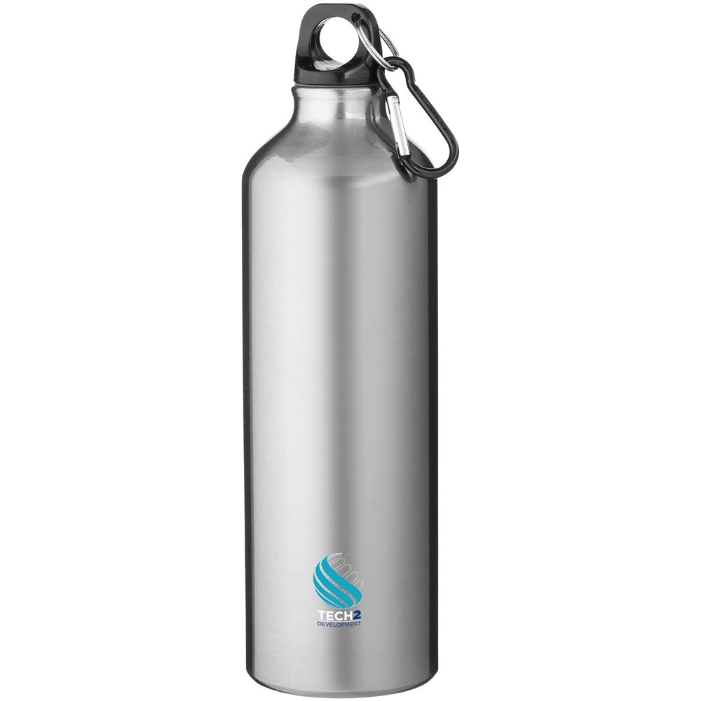 Bouteille d'eau Oregon de 770 ml en aluminium recyclé certifié RCS avec mousqueton argent