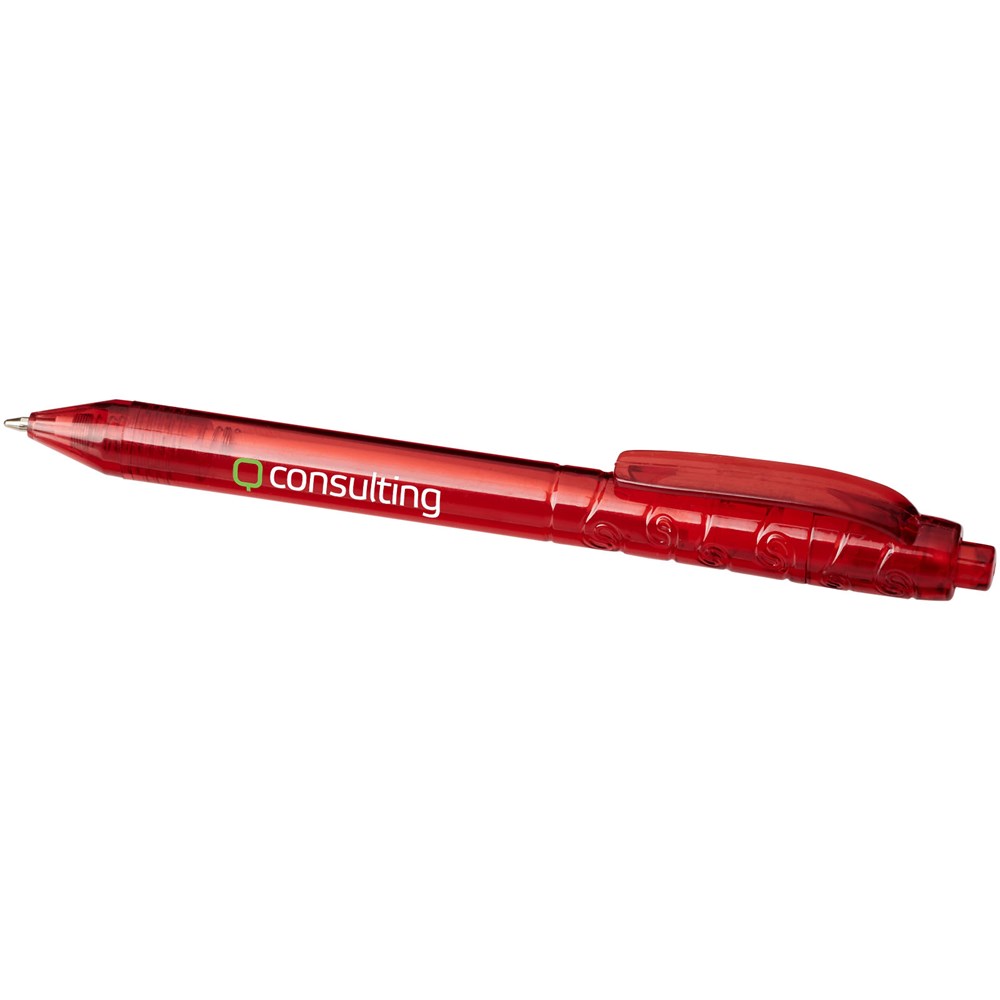 Stylo bille en RPET Vancouver (encre noire) Rouge translucide