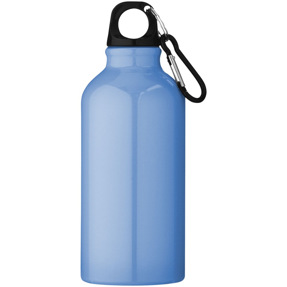 Oregon 400 ml Aluminium Trinkflasche mit Karabinerhaken hellblau