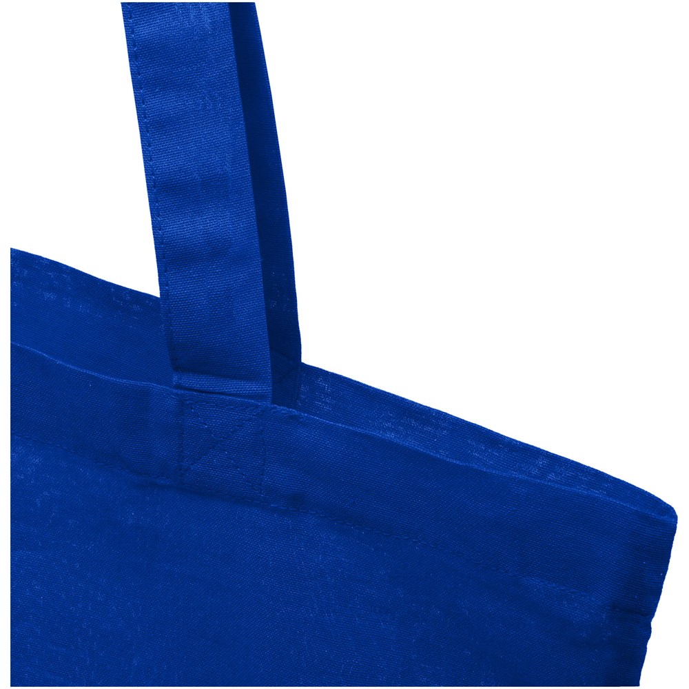 Madras 140 g/m² Baumwoll Tragetasche aus GRS recycelter Baumwolle, 7L royalblau