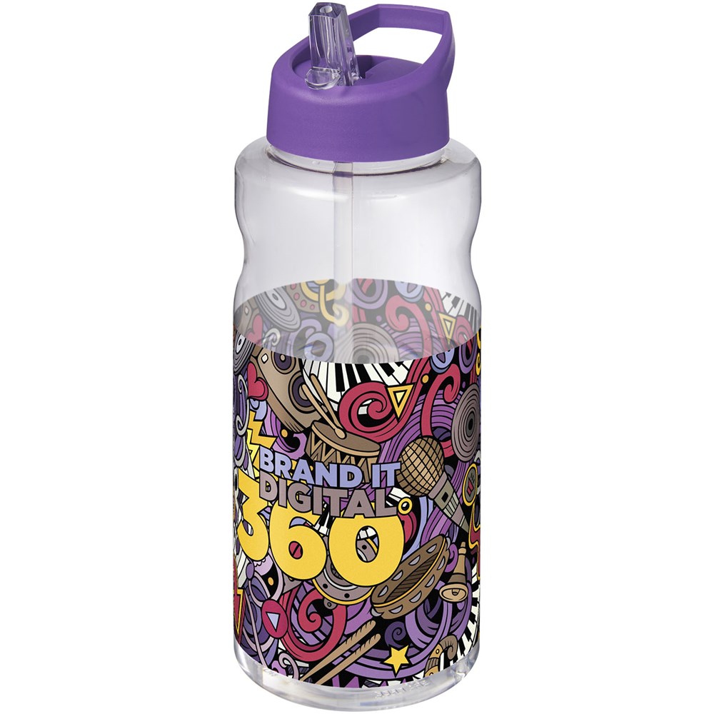 Bouteille de sport H2O Active® Big Base de 1 litre avec couvercle à bec verseur Violet