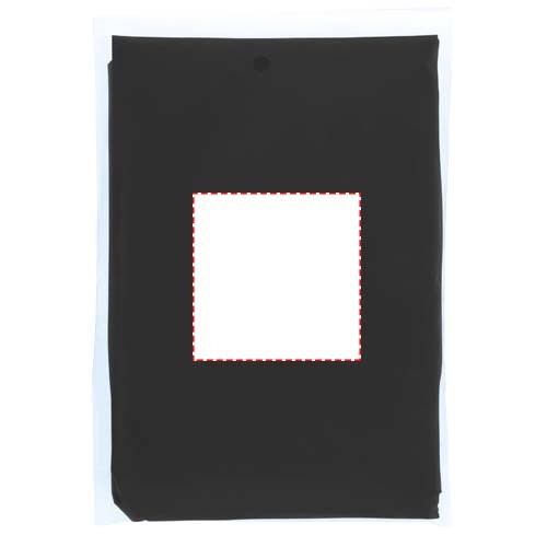 Poncho jetable pour la pluie Mayan recyclé certifié GRS avec pochette de rangement noir