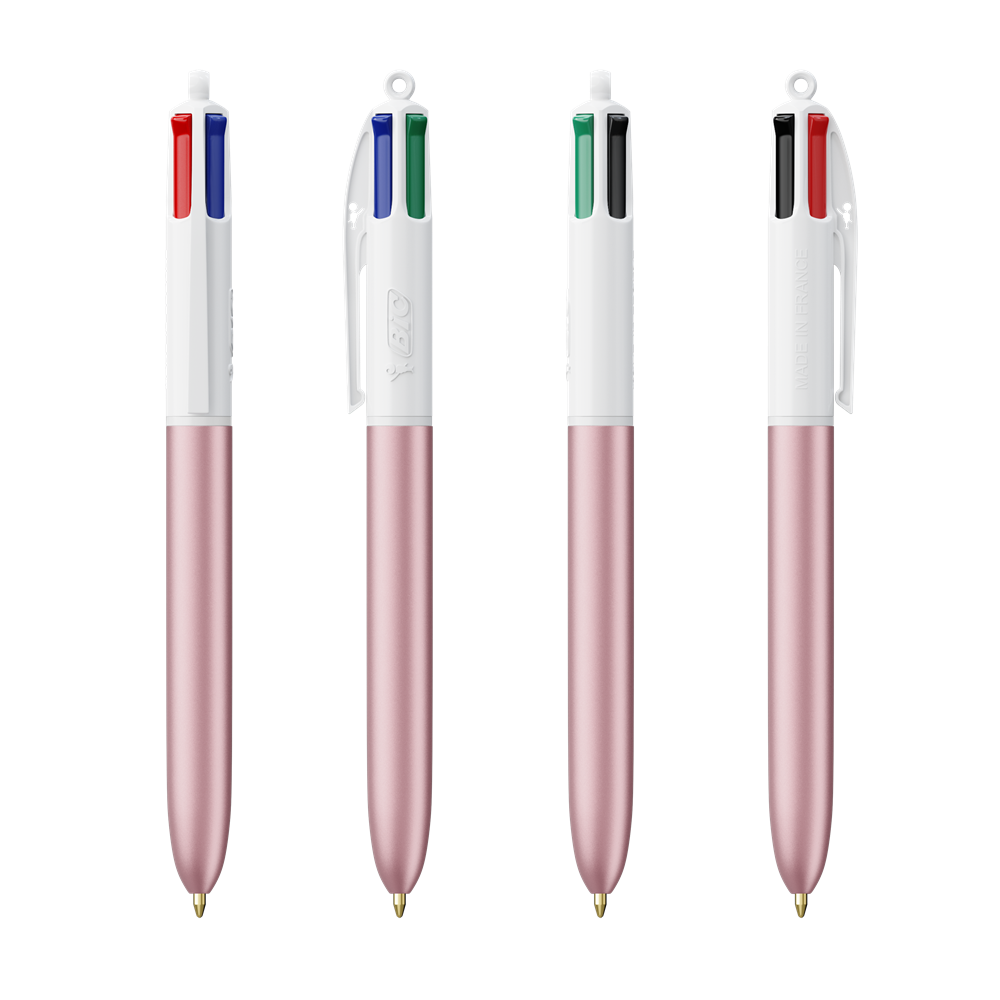 BIC® 4 Colours Glacé with Lanyard Rosa Glacé / Weiss