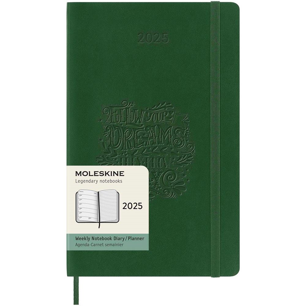 Agenda L 12 mois Moleskine à couverture souple Vert myrte