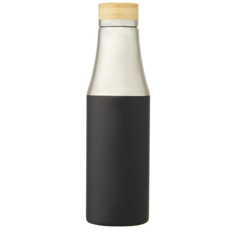 Hulan 540 ml Kupfer-Vakuum Isolierflasche mit Bambusdeckel schwarz