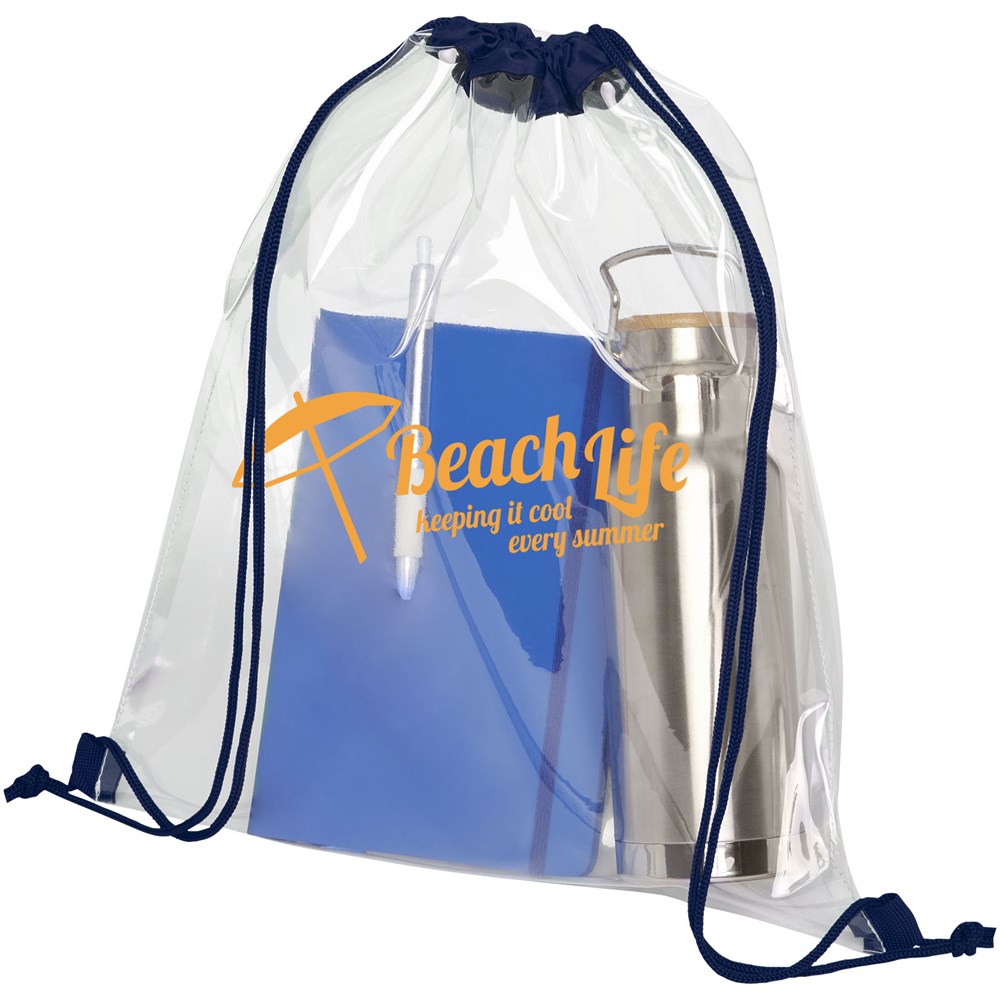 Lancaster Premium Turnbeutel 5L navy, transparent klar