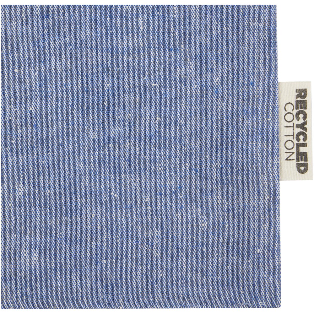 Pheebs 150 g/m² GRS Zuziehbeutel aus Recyclingbaumwolle gross 4 l heather blau