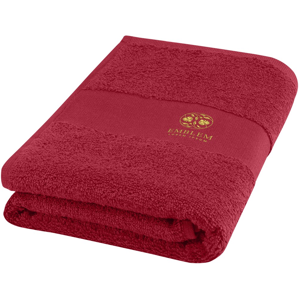 Serviette Charlotte de 50 x 100 cm en coton de 450 g/m² rouge