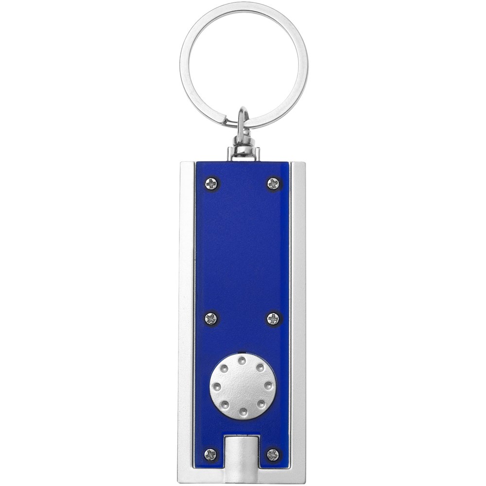 Porte-clés avec lampe LED Castor Bleu, Argent