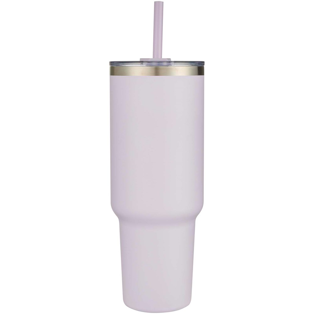 Mug Sydney 1200 ml double paroi certifié RCS avec isolation par le vide et couche de cuivre avec paille Lilas