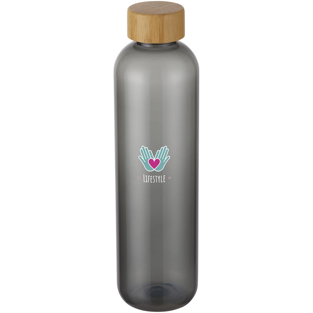 Bouteille d'eau Ziggs de 1 000 ml en plastique recyclé Charbon