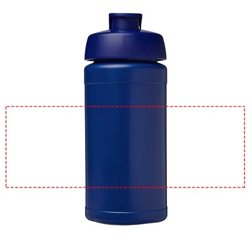 Baseline 500 ml recycelte Sportflasche mit Klappdeckel blau, blau